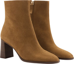 Heel suede ankle boot