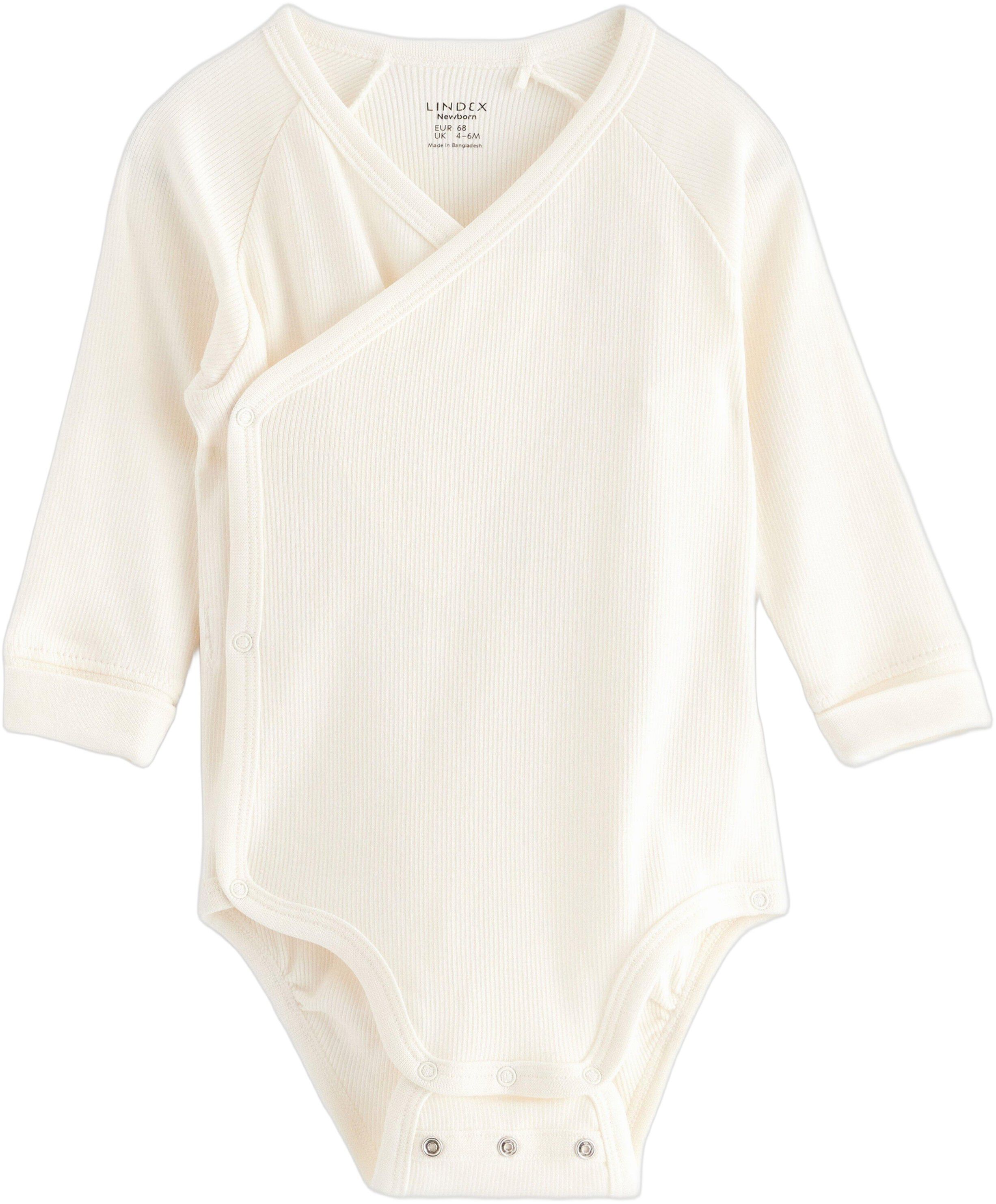 Omlottbody i mjuk, ribbad bomull me