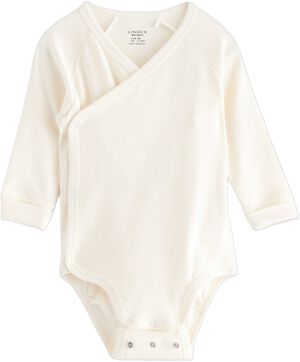 Wrap bodysuit in soft, ribbed cotto