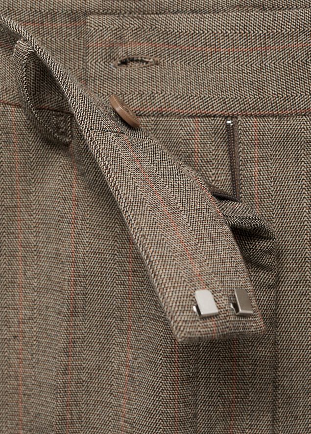 Slim cropped pinstripe trousers