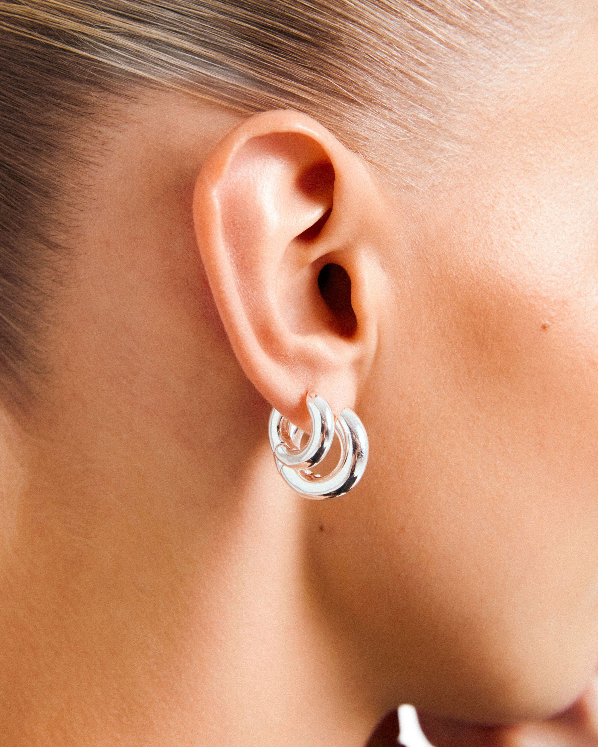 AICA chunky hoop earrings silver-plated