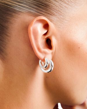 AICA chunky hoop earrings silver-plated
