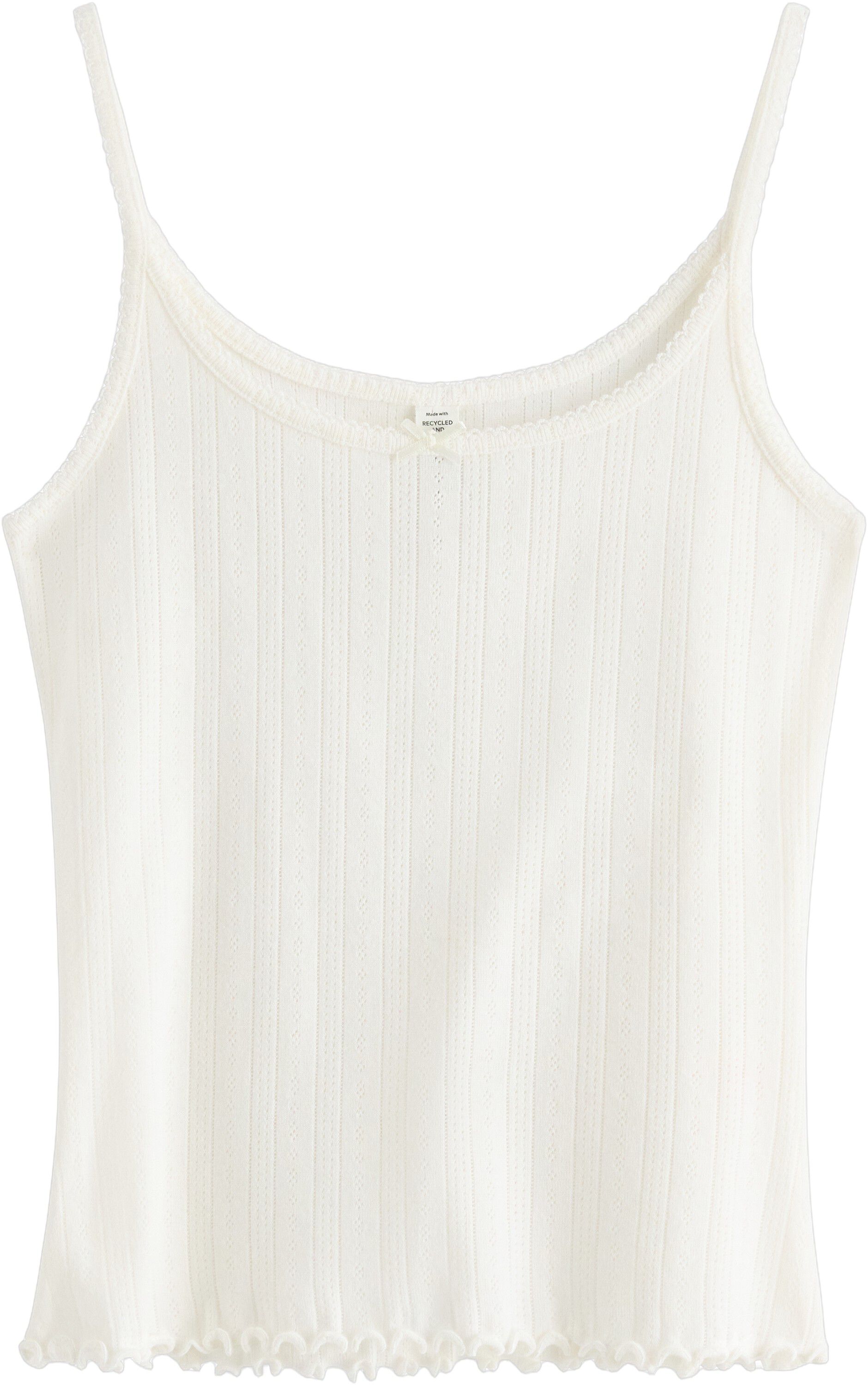 Pyjama top in soft cotton pointelle