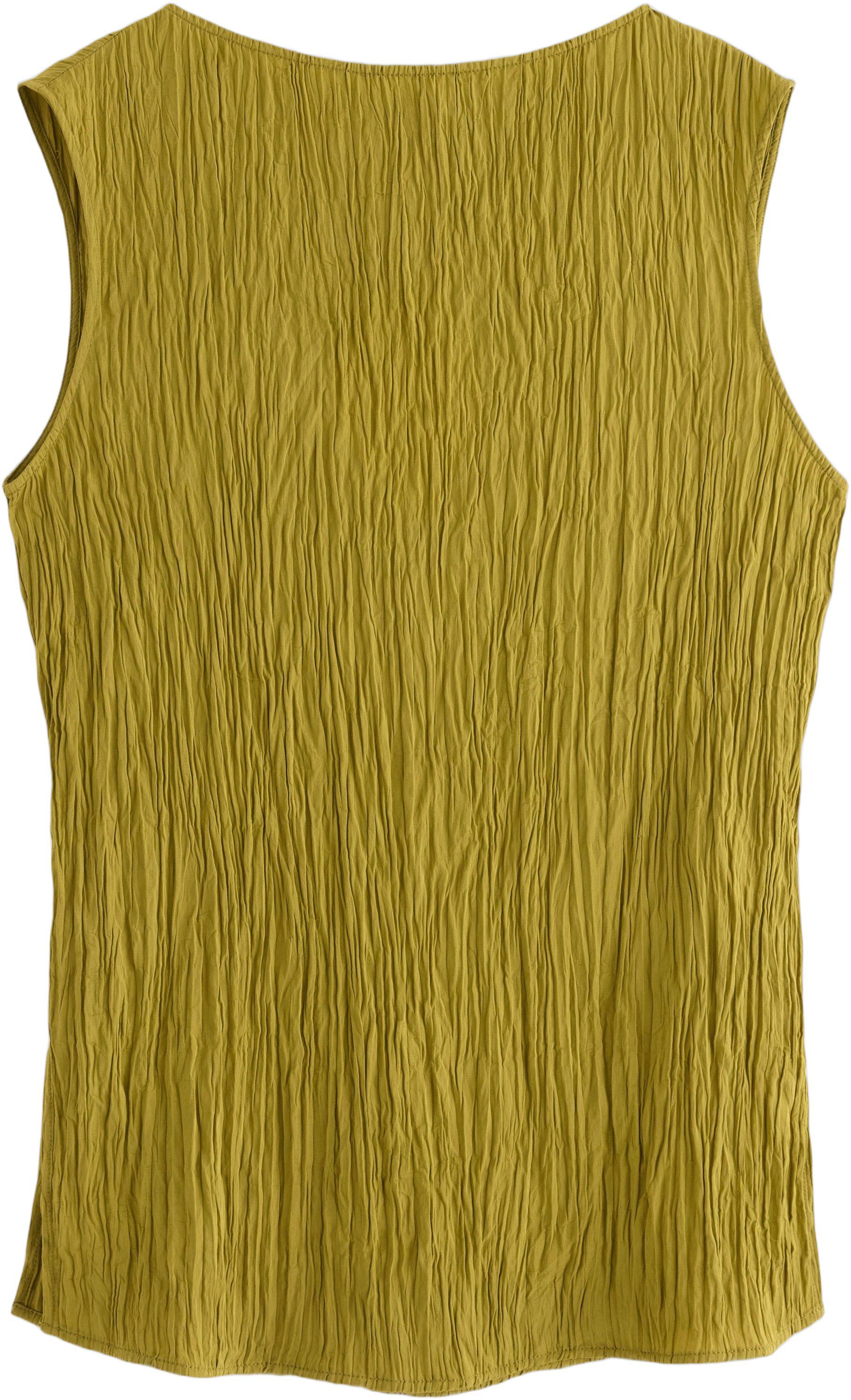 Sleeveless, crinkled blouse with bo