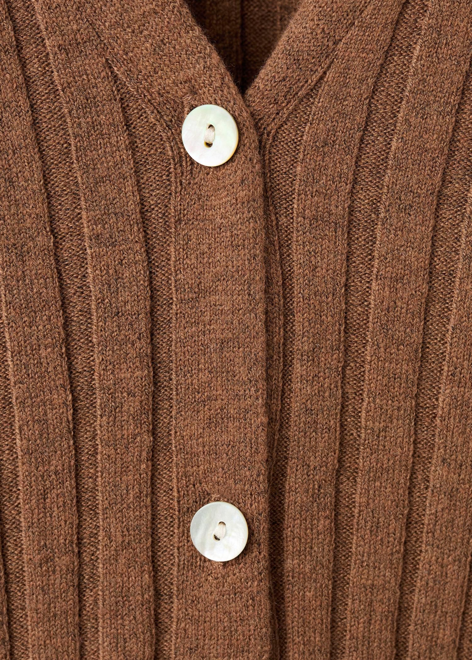Fine rib knit cardigan