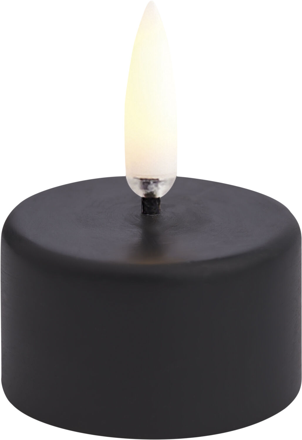 LED tealight premium 400~, Plain black wax, Smooth, 4x21 cm