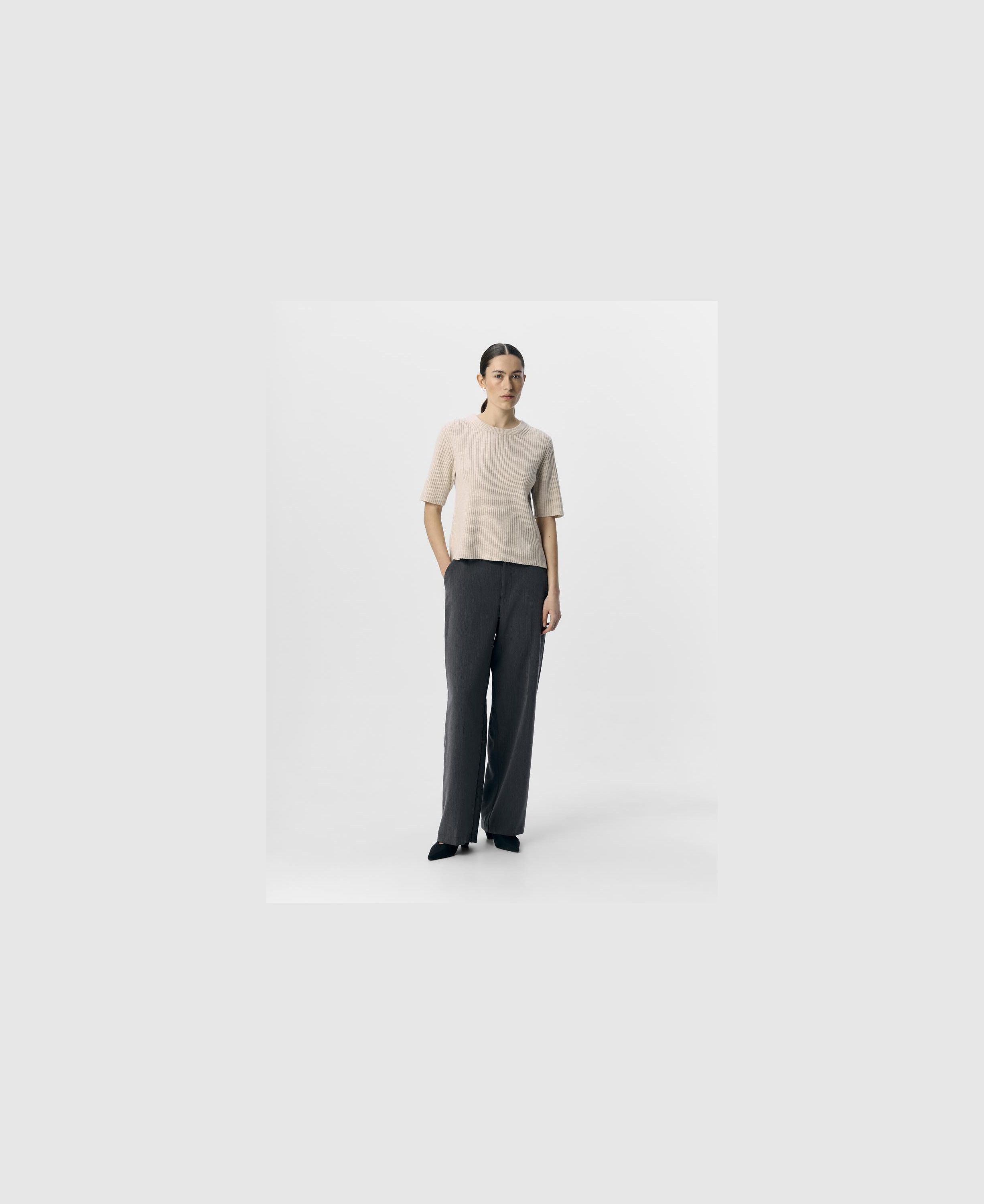 OBJELVA 2/4 RE O-NECK KNIT NOOS