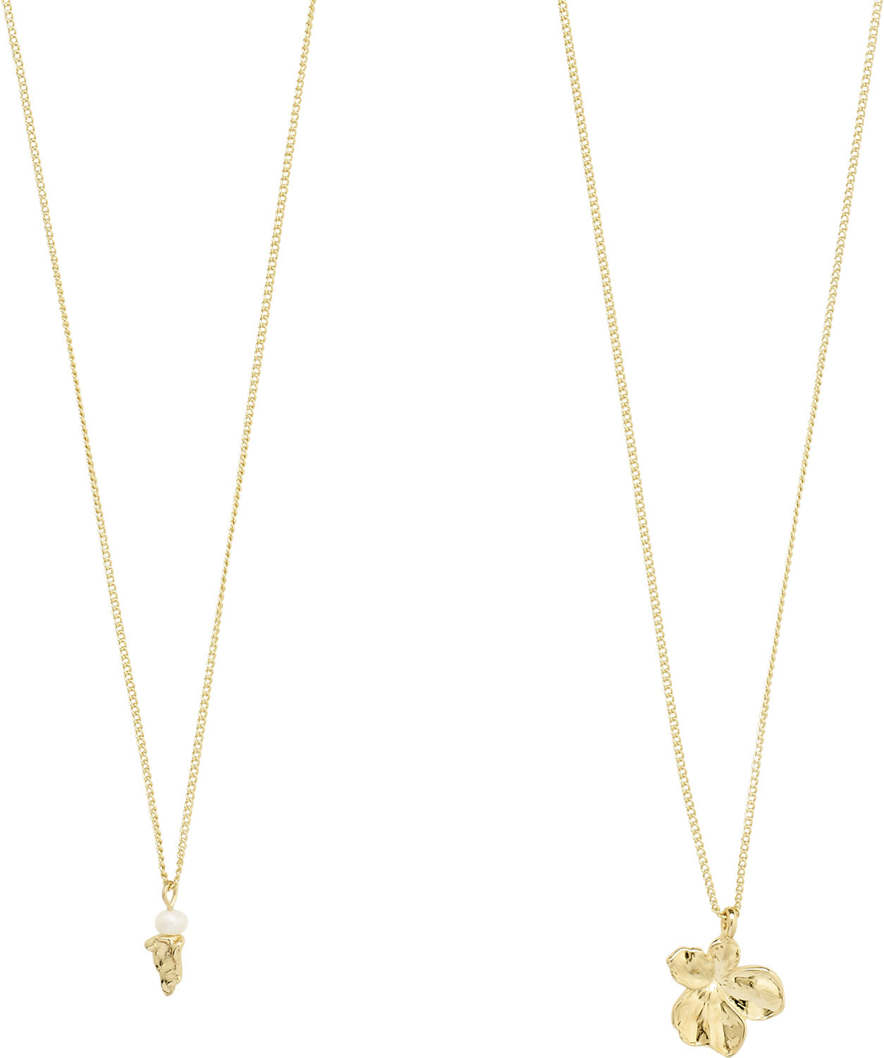 ZHURI recycled necklace 2-in-1 set gold-plated