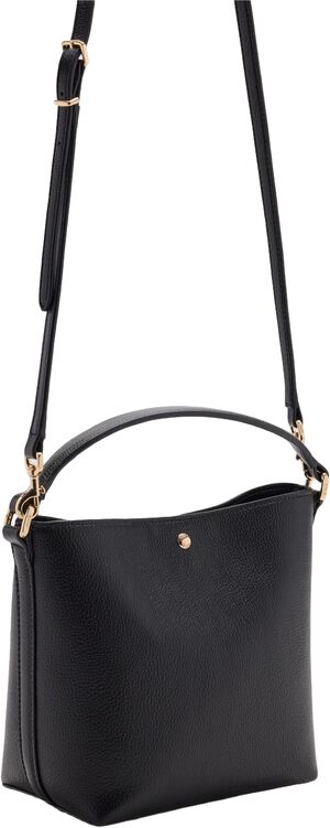 Faux-leather bucket handbag