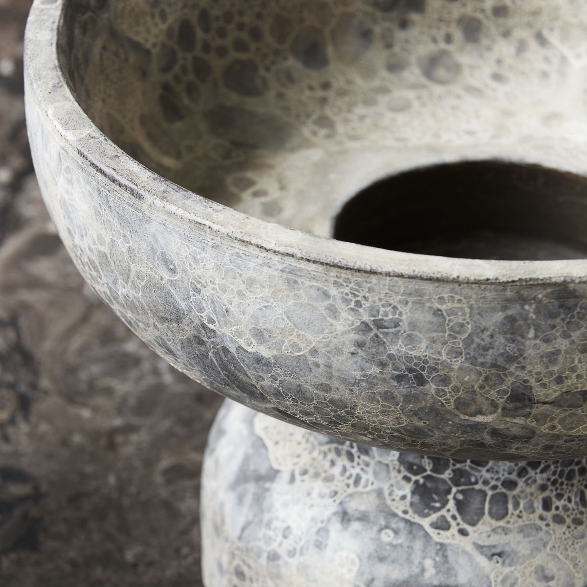 Fyrfadsstage, Ancient, Gr&aring;/Brun