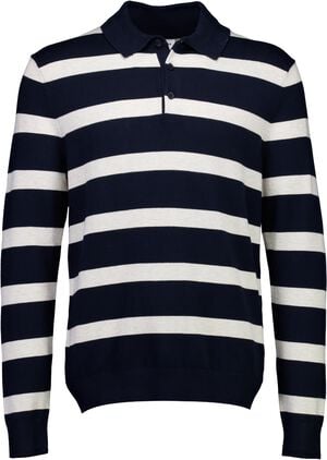 Ecovero striped L/S polo