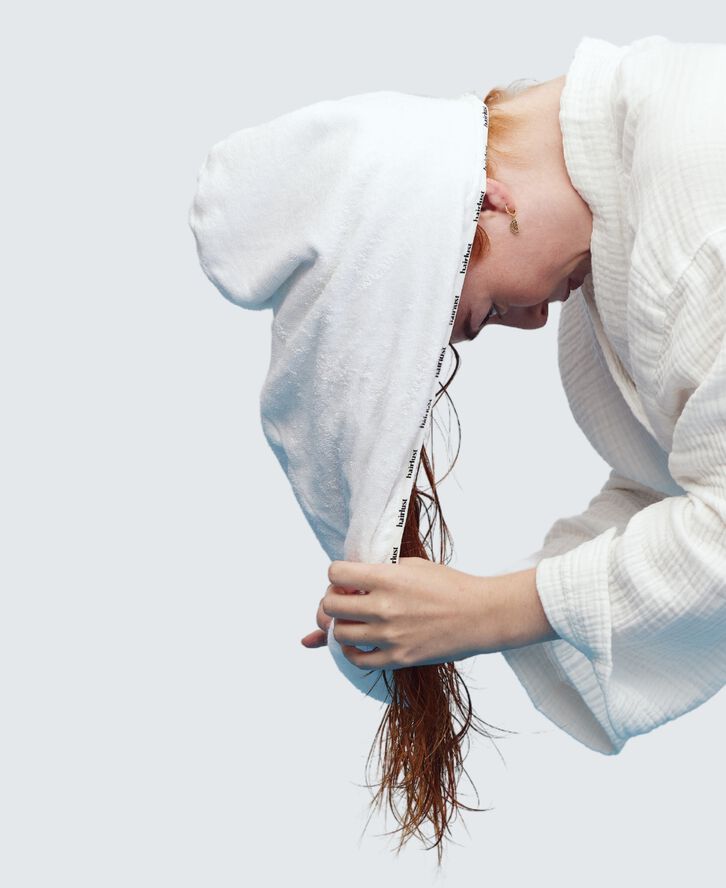 Bamboo Hair Towel Wrap, White