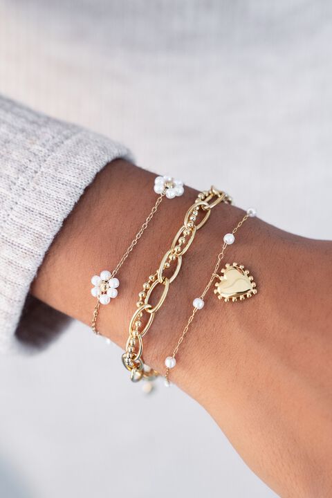 Bracelet mini pearl & heart