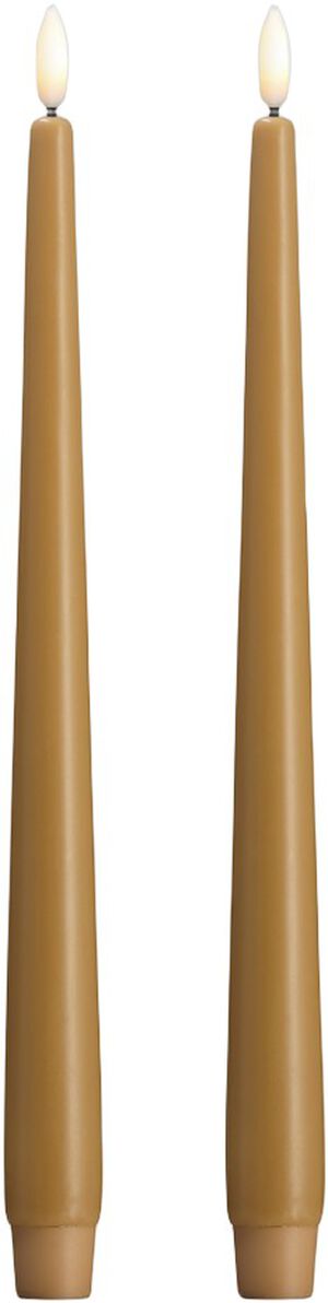 Moods & More - LED taper candle, Silk, Slim, Honey mustard,