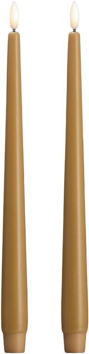 Moods & More - LED taper candle, Silk, Slim, Honey mustard,