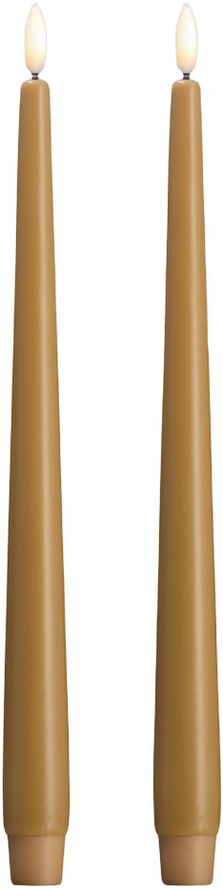 Moods & More - LED taper candle, Silk, Slim, Honey mustard,