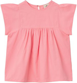 BLOUSE W. CONTRAST PIPING