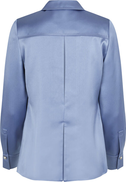 Collared Fitted Shirt, 2261 Satin