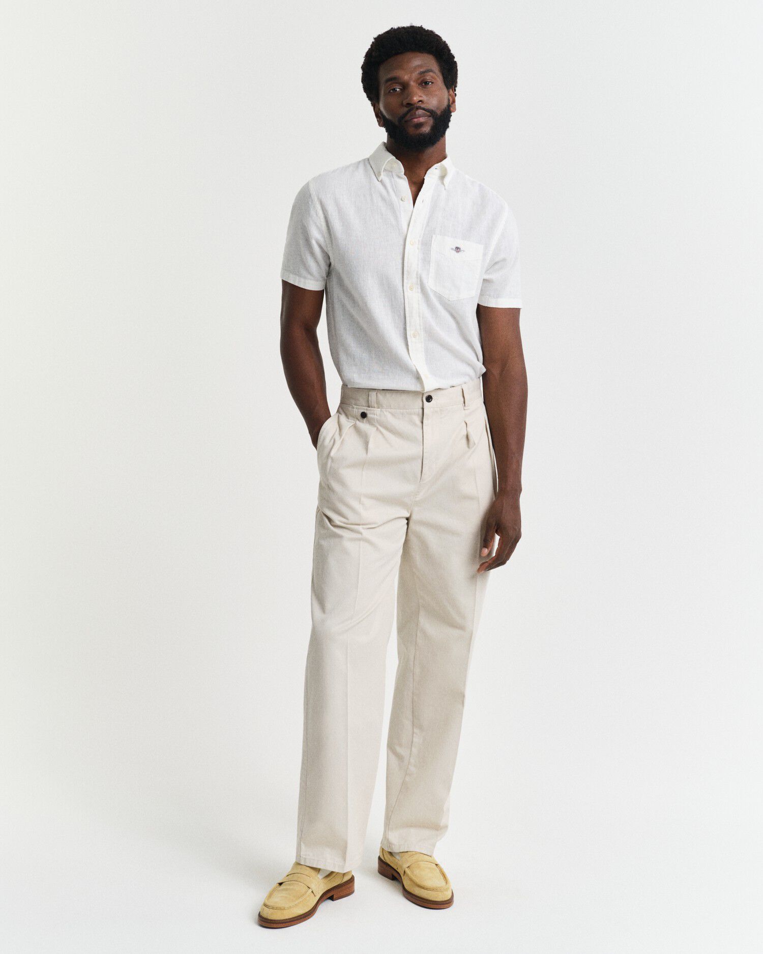 REG COTTON LINEN SS SHIRT