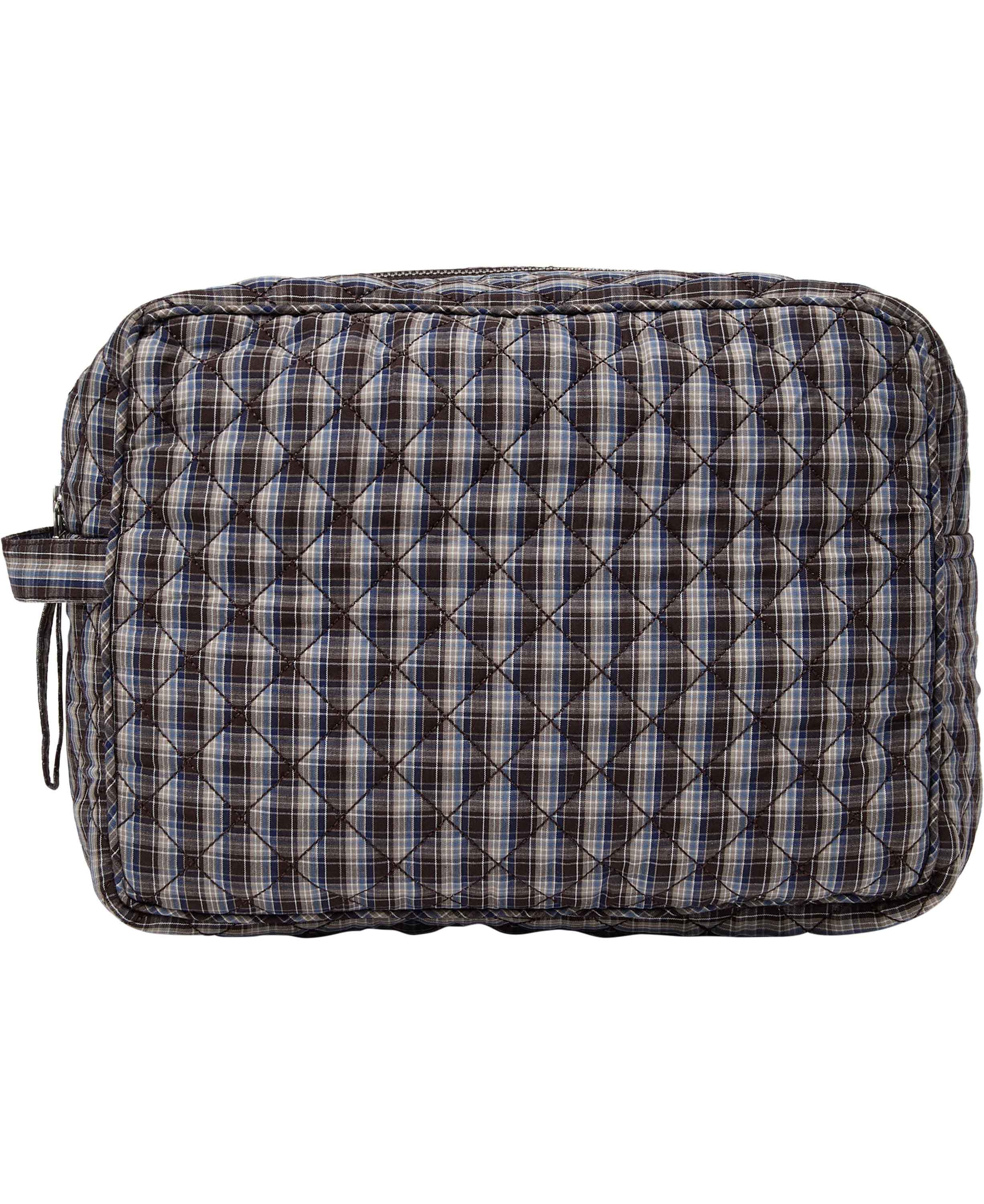 Make Up Bag, Quilted - Cotton Poplin YD Big-Brown Check