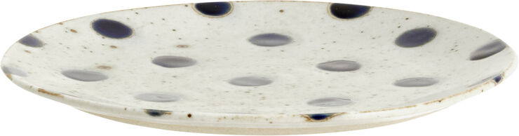 GRAINY saucer/cake plate, sand/dark blue