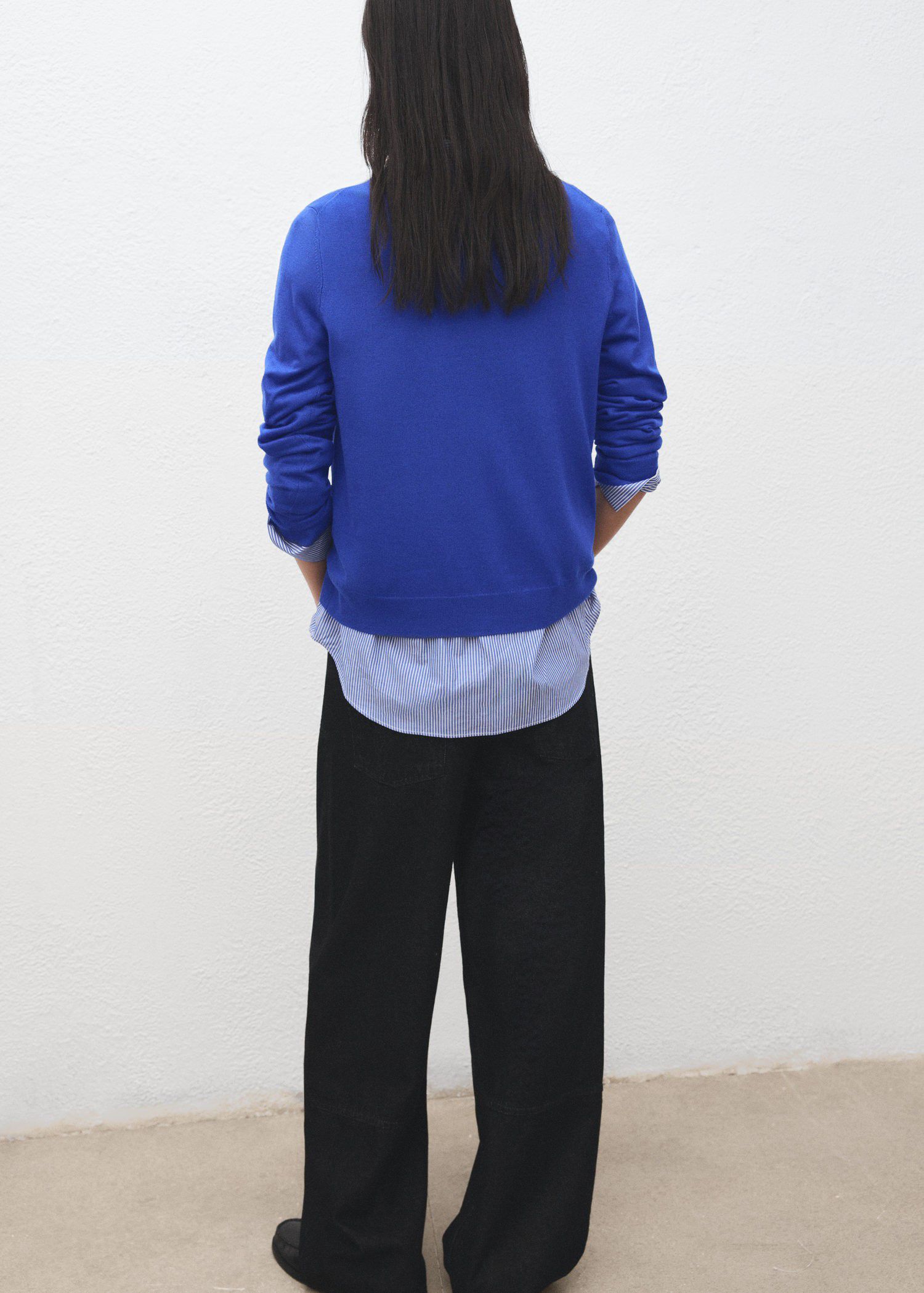 Fine-knit crew-neck sweater