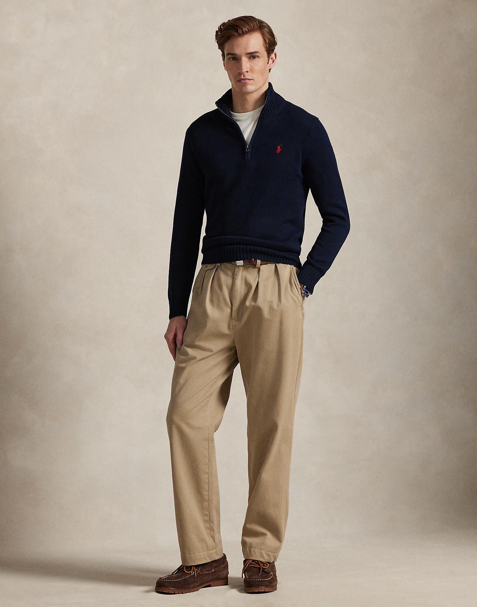 Cotton Quarter-Zip Sweater