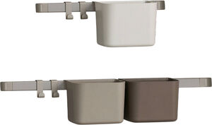 Opbv. holder 3 pk, 1 lang, 1 kort skinne, Cappucino