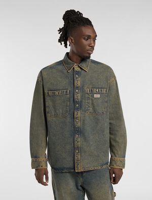 HOUSTON LS SHIRT YELLOW FADE INDIGO