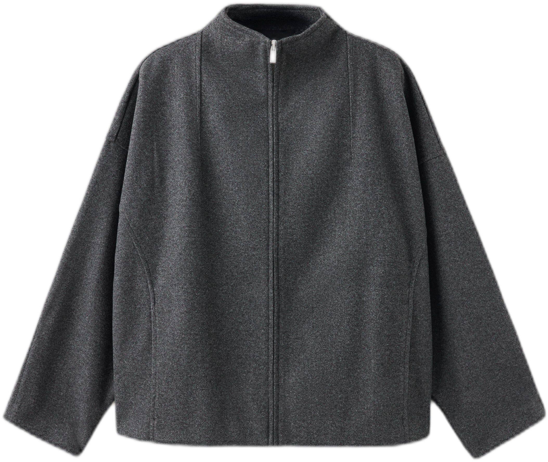 Textured jacket with a high neck