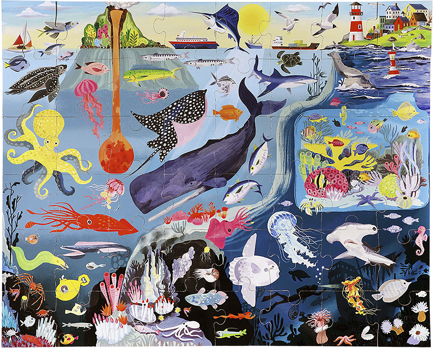 eeBoo - Jumbo puslespil 48 brk - Havet