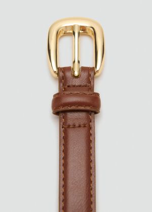 Thin belt with metal buckle
