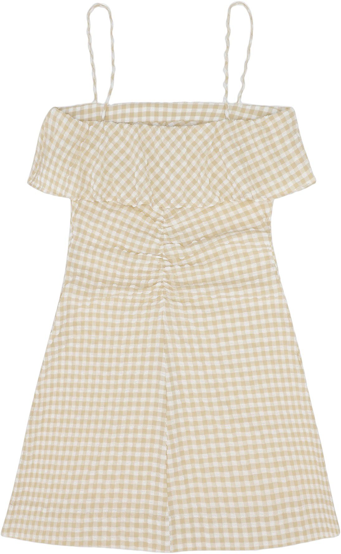 Stretch Seersucker Strap Mini Dress