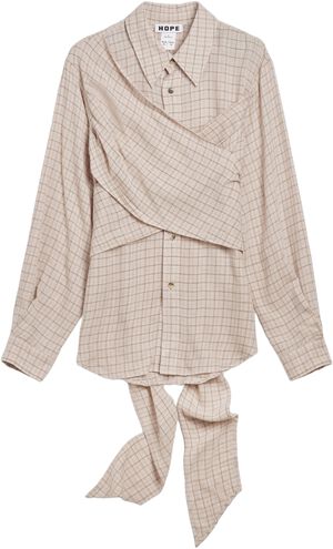 Twisty Shirt Airy Pink Check-40