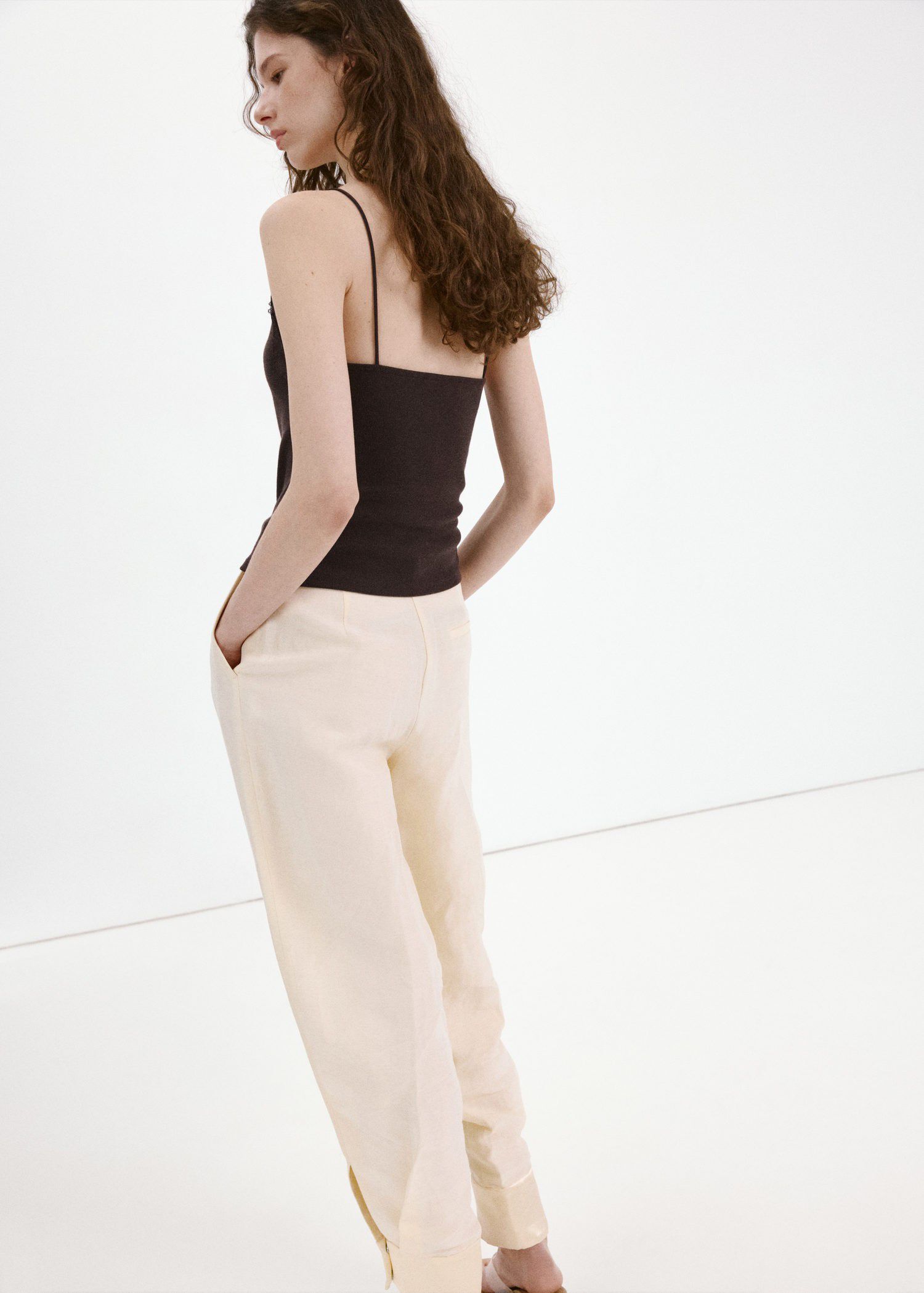 Lace detail knit top
