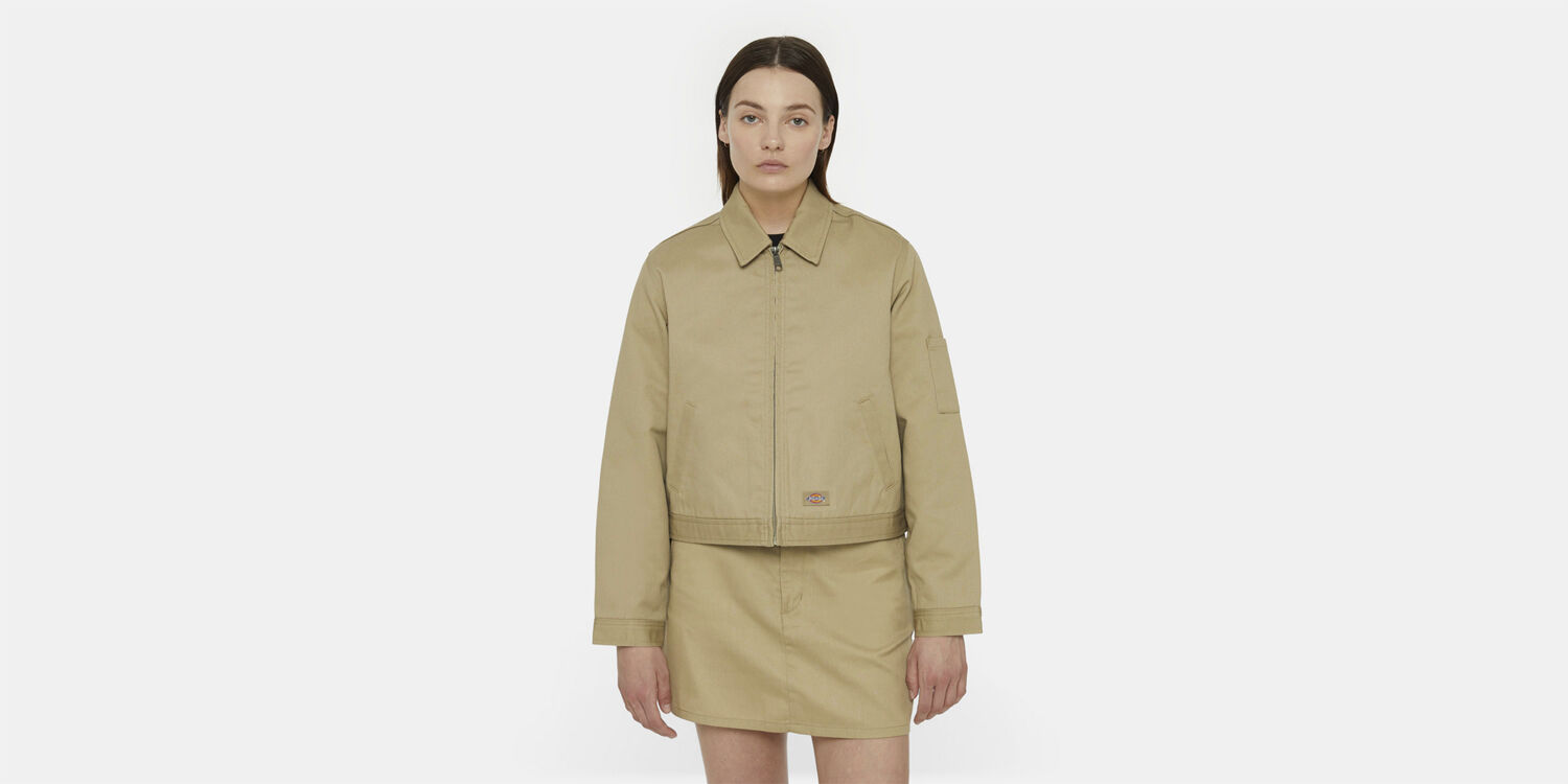 LINED EISENHOWER CROP W REC KHAKI