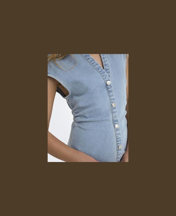 ONLBABE CAPSLEEVE MIDI DRESS DNM