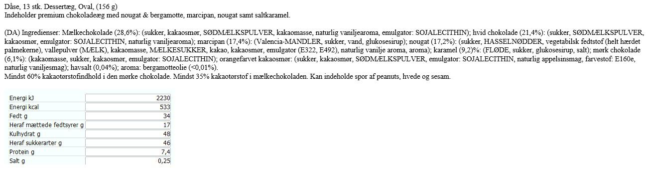 OVAL P&Aring;SKE&AElig;SKE m/ 13 fyldte chokolade&aelig;g