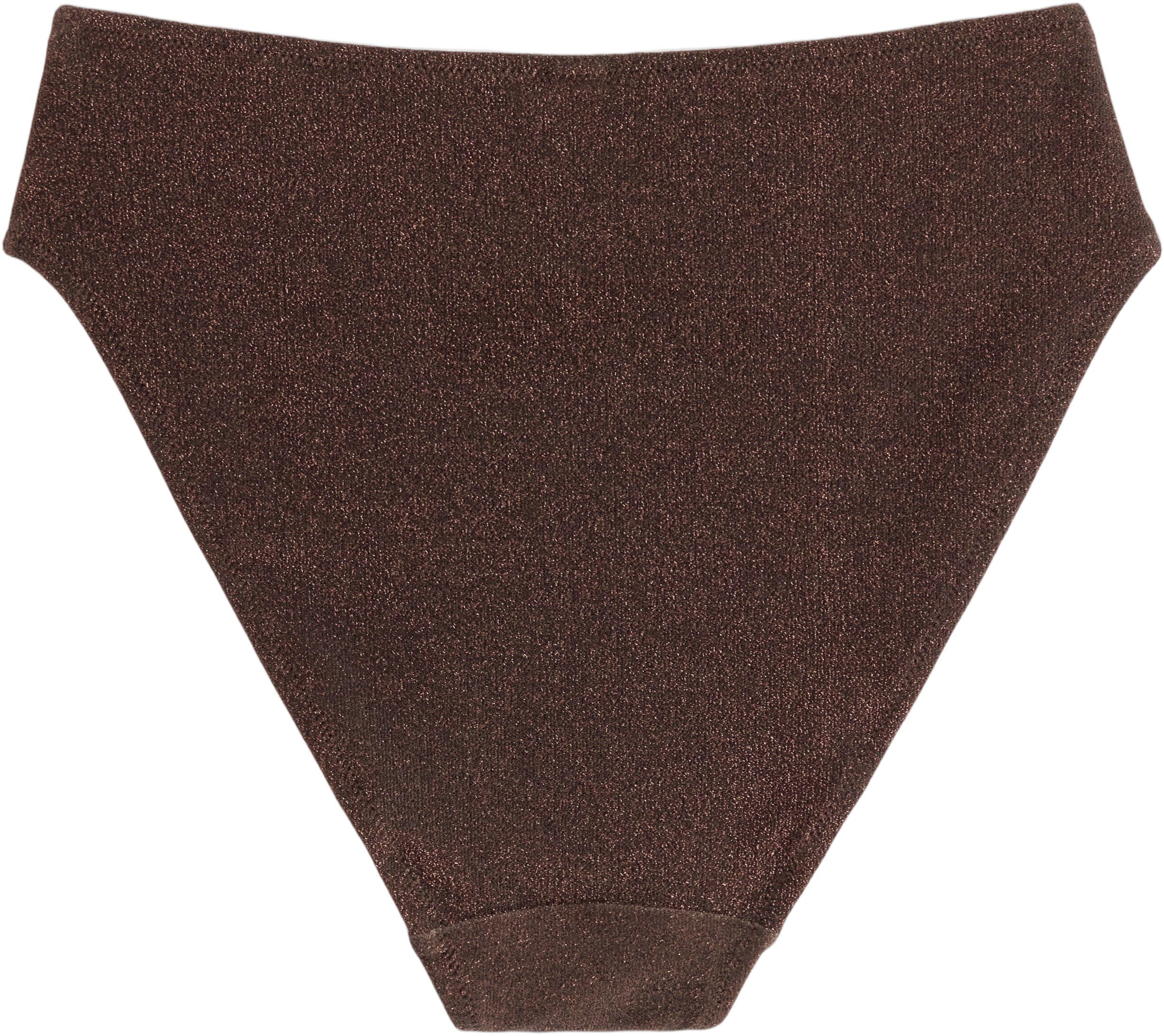 H&oslash;jtaljet bikiniunderdel med lurex