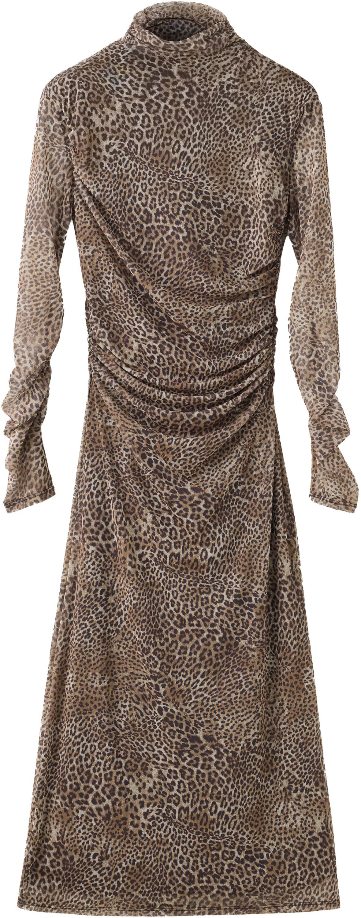 Animal print ruched dress