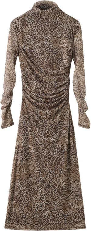 Animal print ruched dress