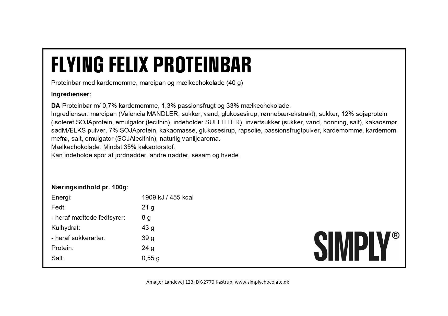 Simply&reg; FLYING FELIX Proteinbar (40g)
