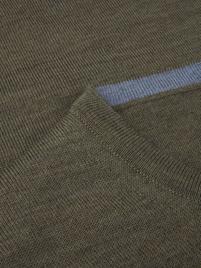 Sweater Knitted Crew Neck With Patch Merino Wool