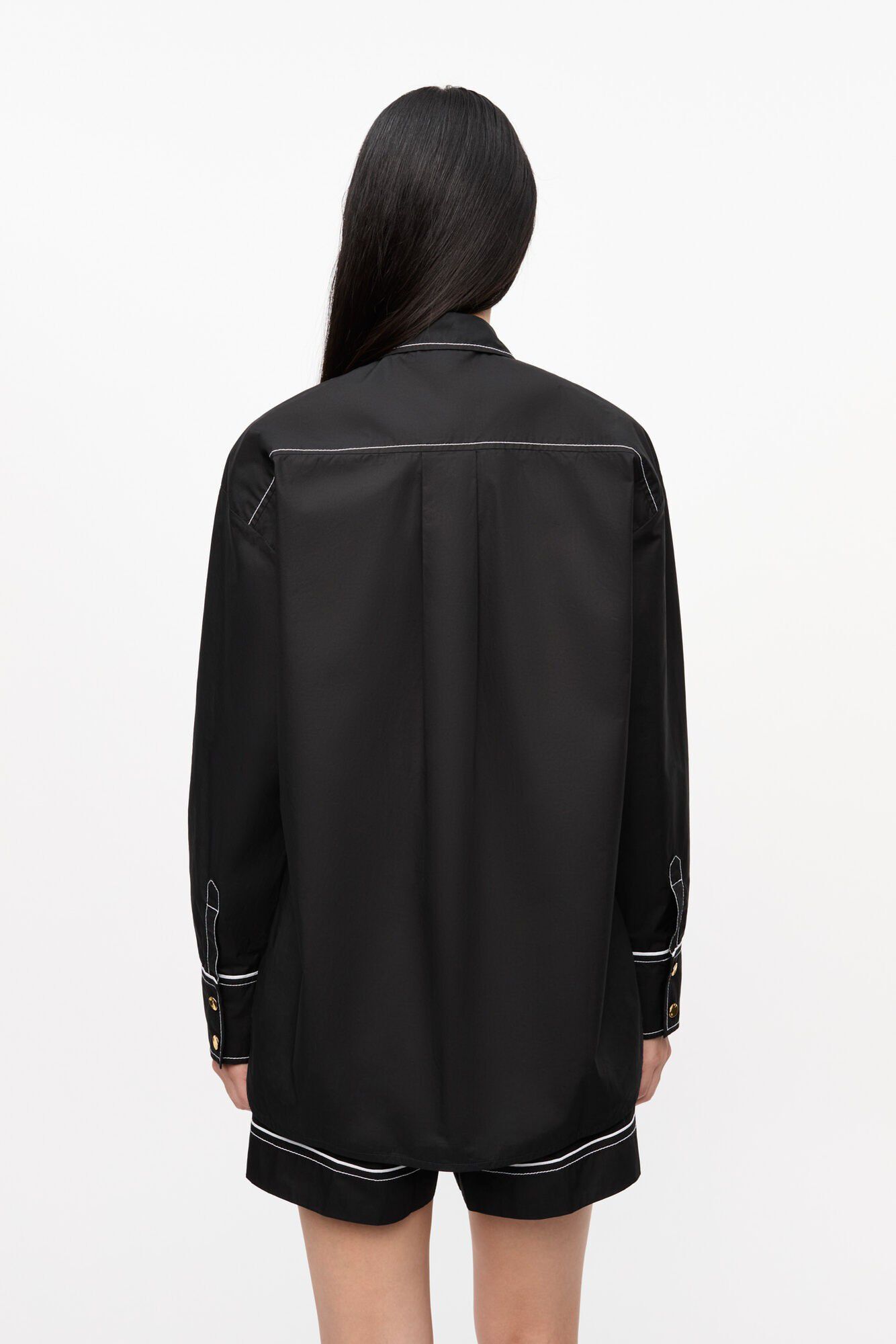 Cotton Poplin Long Sleeve Raglan Sh