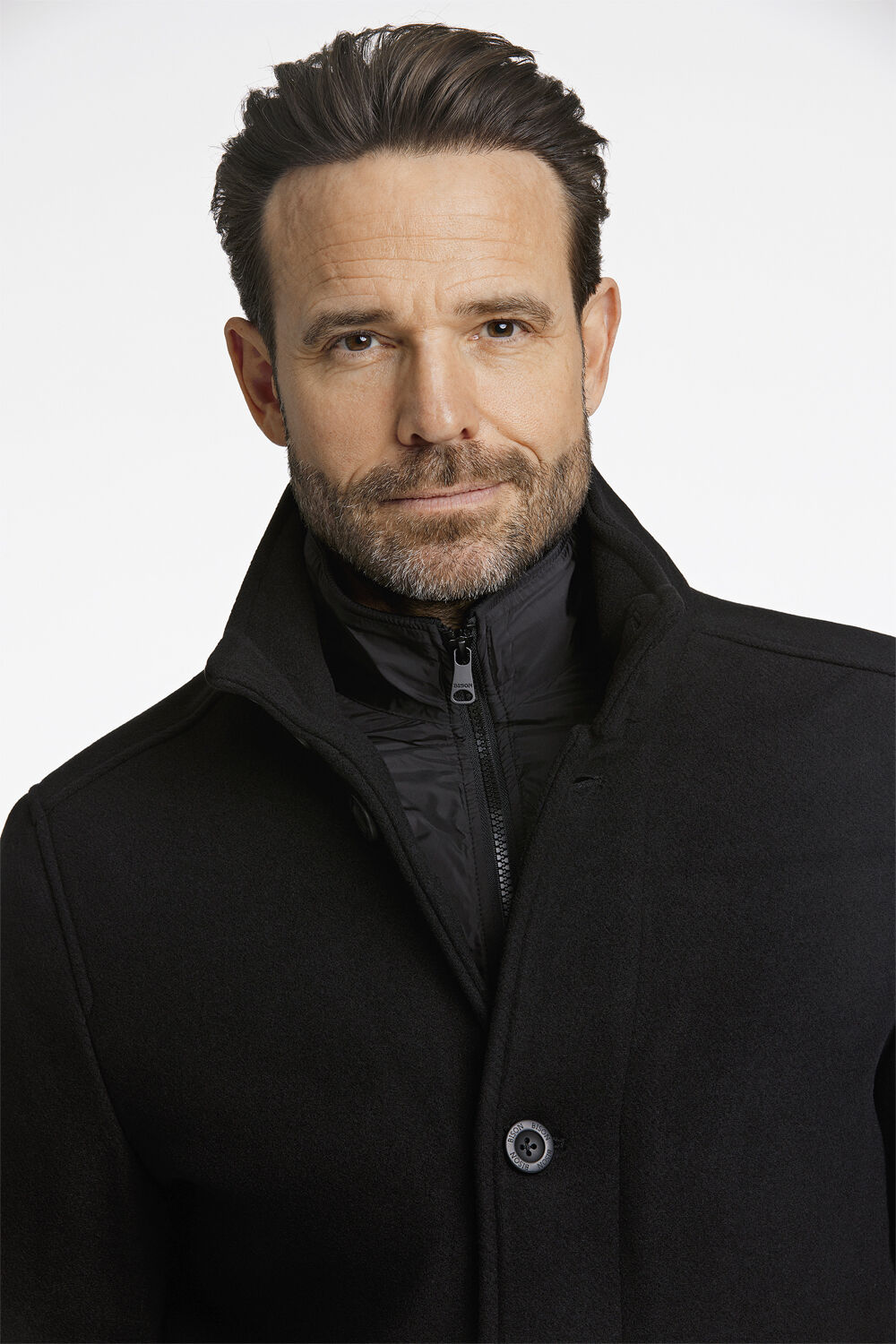 Relaxed-fit wool car coat