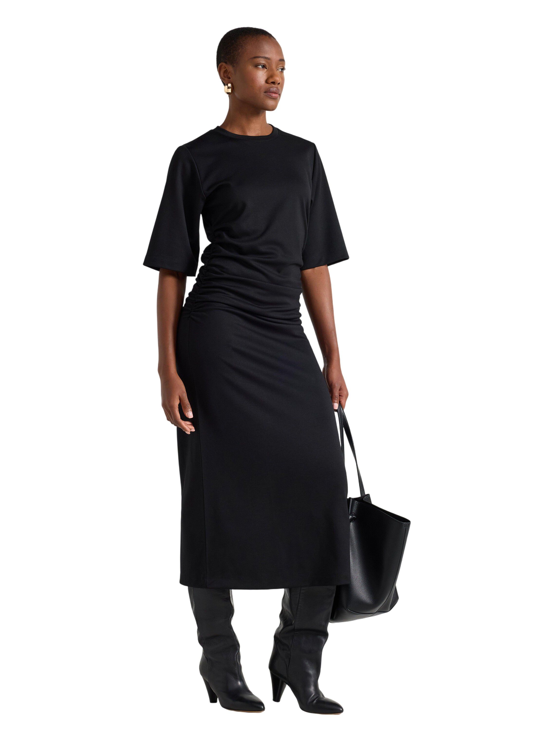 Soft midi dress in jersey with shor