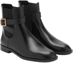 Ankle boots with elastic panel and