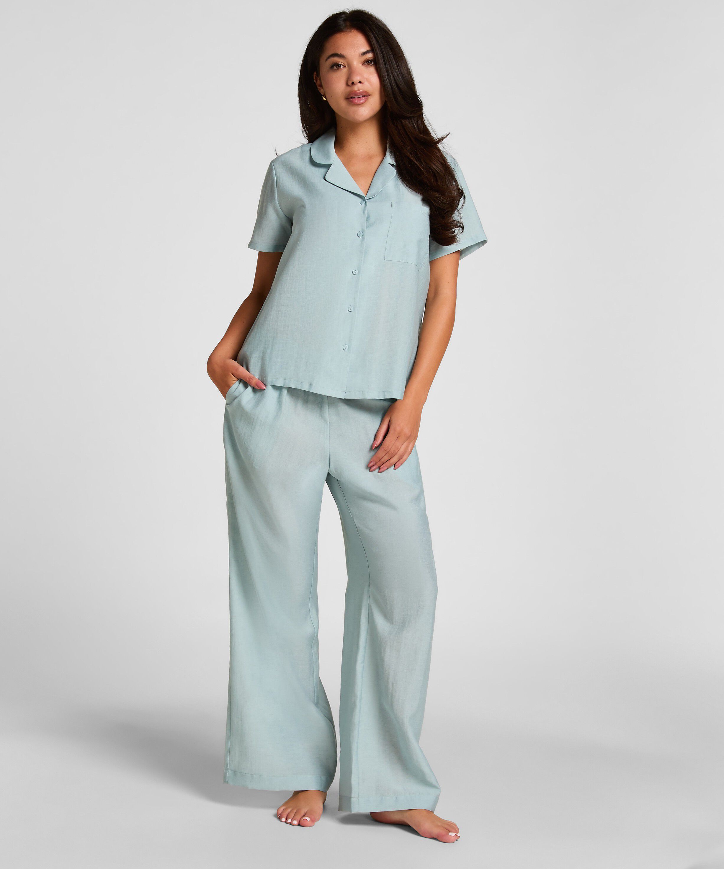 PANT WOVEN LINEN CRINKLED