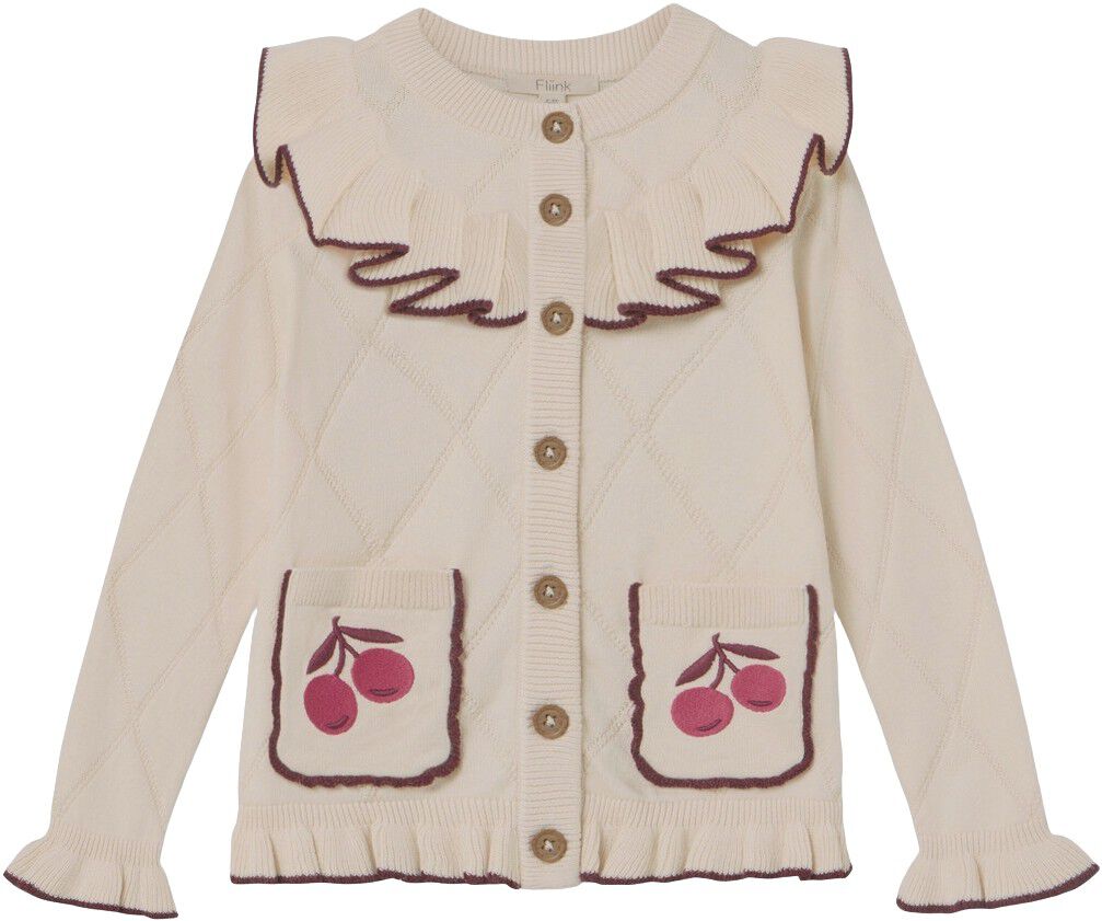 NOVA EMBR. RUFFLE CARDIGAN