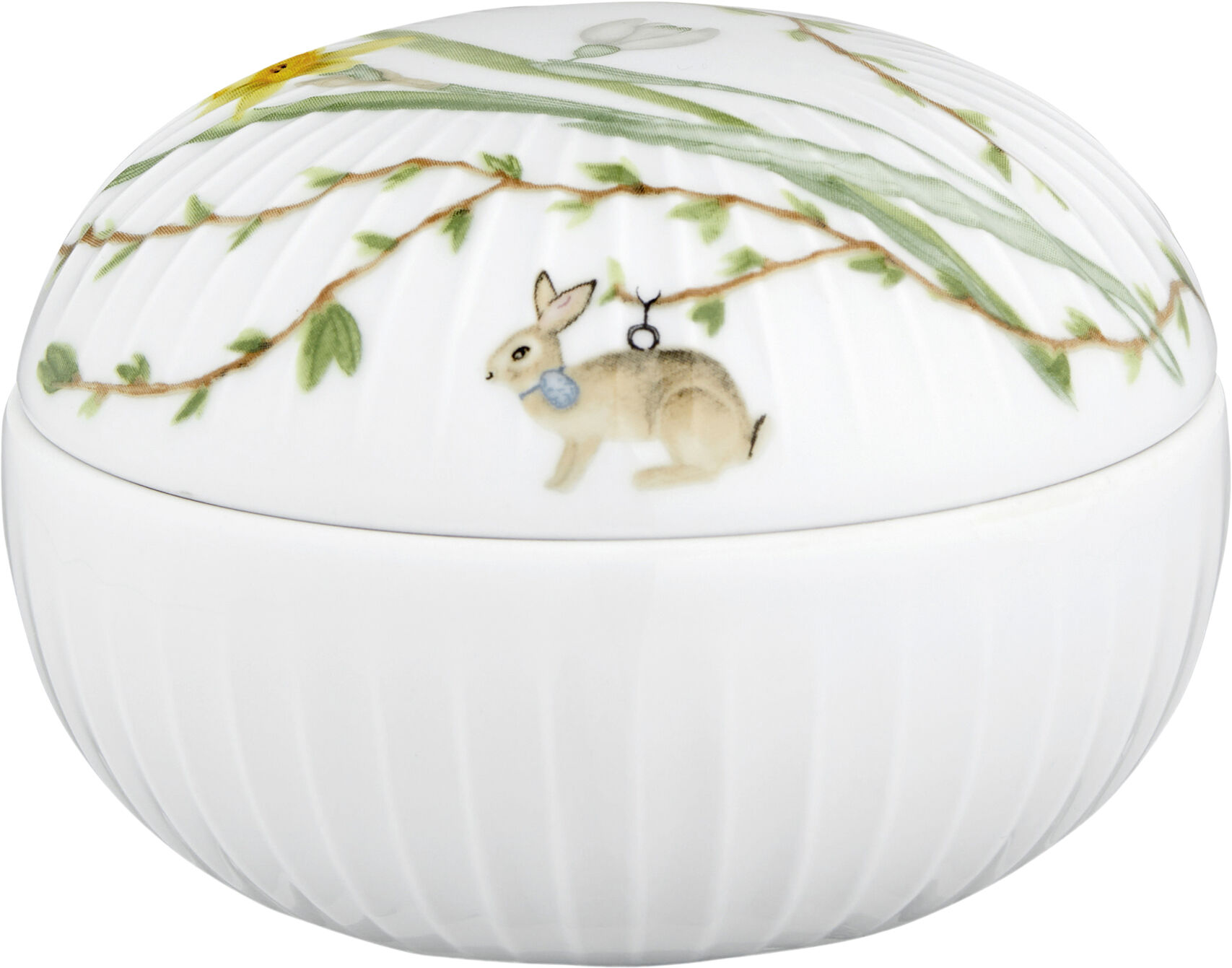 Hammersh&oslash;i Easter Bonbonniere &Oslash;12 cm hvid med dekoration